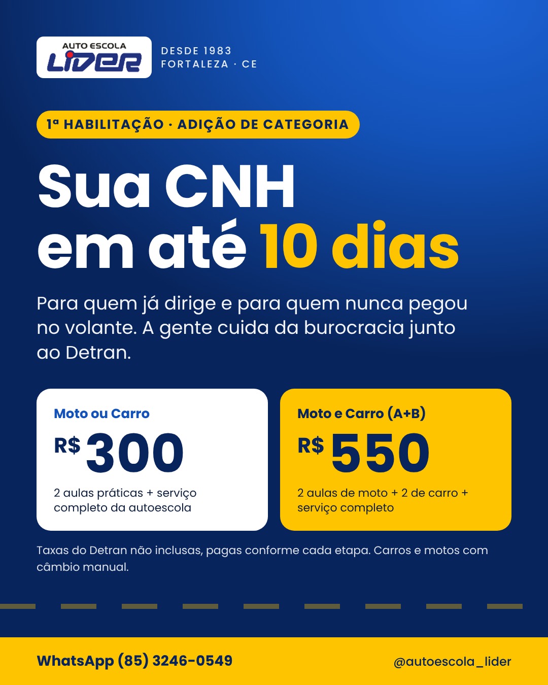 CNH em até 10 dias na Autoescola Líder